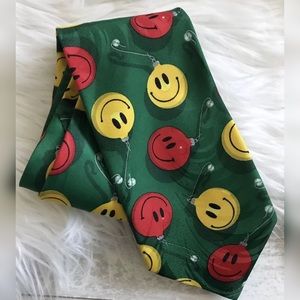 Christmas Smiley Face Emoji Ornaments Neck Tie